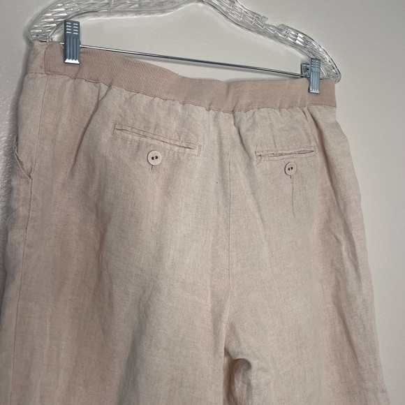 Charter club petite classic fit wide leg linen pants, elasticated 10P #16 - Picture 5 of 7